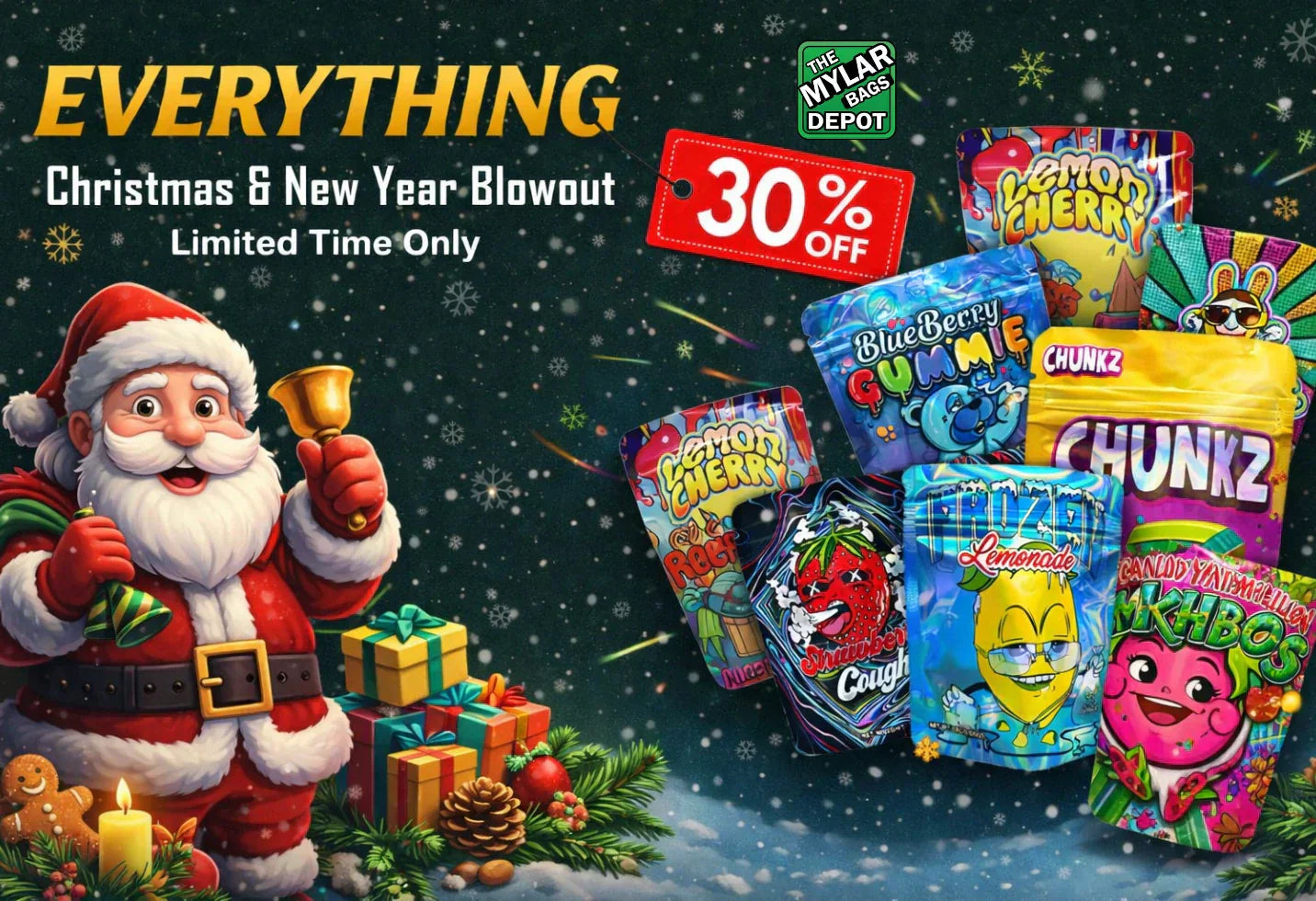 Unwrap Massive Savings: Christmas & New Year Blowout Sale on Mylar Kings