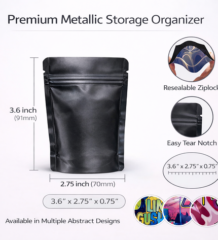 100 Pack 1g Unique Mylar Bags – Space Graphic