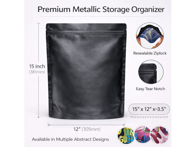 1lb Abstract Face Art Mylar Bags – 25 Pack