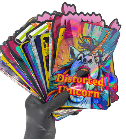 50-Pack 28g Large (6" x 8") Resealable Storage Mylar Pouches – Assorted Designs