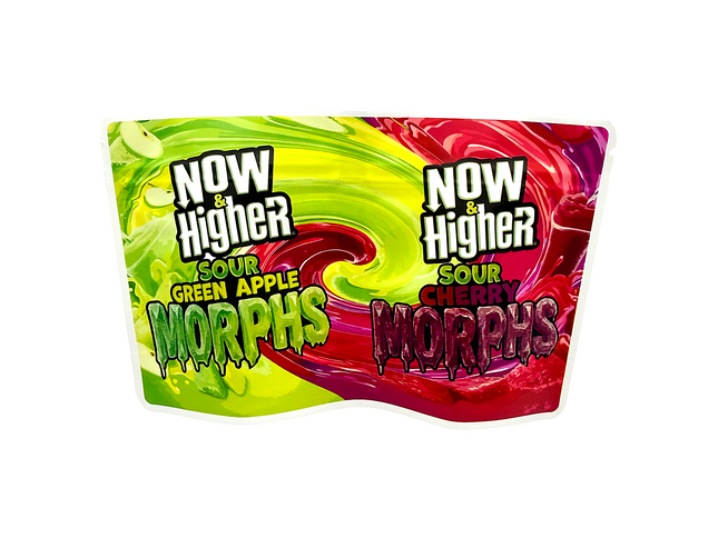50 Pack 3.5g 2-in-1 Split Dual Graphic Mylar Bags - Now New Morphs - Mylar Kings