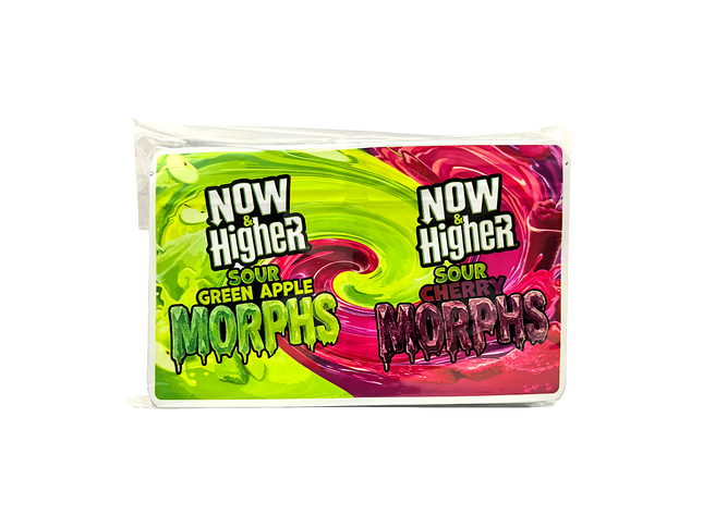 50 Pack 3.5g 2-in-1 Split Dual Graphic Mylar Bags - Now New Morphs - Mylar Kings