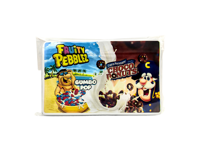 50 Pack 3.5g 2-in-1 Split Dual Graphic Mylar Bags - Fruity Pebbles Cocoa Pebbles | Mylar Kings Packaging