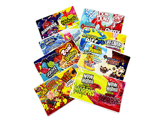 Mylar Kings 3.5g 2-in-1 Split Mylar Bags - 32 Sleeves with Dual Designs