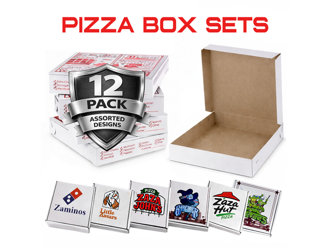 12 Pack 3.5g Pizza-Shaped Mylar Bags with Matching Boxes