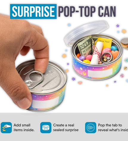 10-Pack 3.5g Pull-Top Tin Can Storage Containers – Assorted Designs