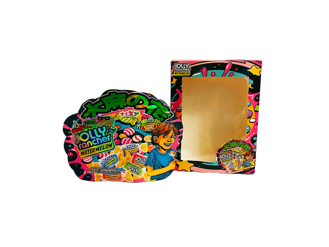 25 Pack 3.5g Shaped Bags & Window Boxes Set – JR Watermelon Design