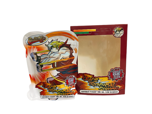 25 Pack 3.5g Shaped Bags & Window Boxes Set – Tropical Punch Design