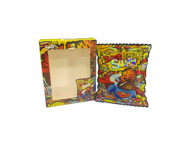 25 Pack 3.5g Super Lemon Silky Packaging Set - Mylar Kings