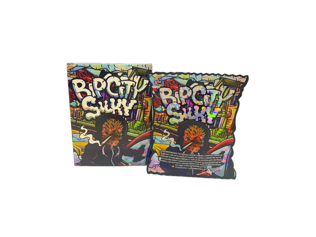 Shop 25 Pack 3.5g Bipcity Silky Shaped Bags & Window Boxes | Mylar Kings