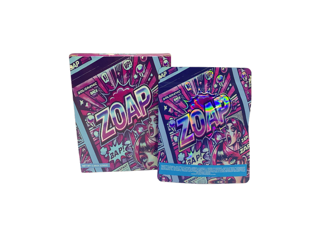25 Pack 3.5g Zoap Shaped Bags & Window Boxes | Mylar Kings Packaging