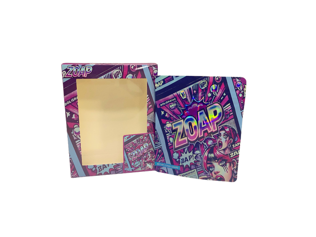 25 Pack 3.5g Zoap Shaped Bags & Window Boxes | Mylar Kings Packaging