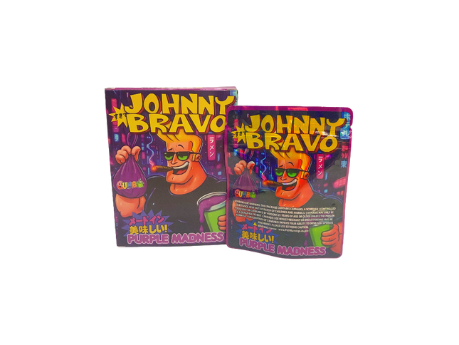 Shop 25 Pack 3.5g Johnny Bravo Shaped Bags & Window Boxes | Mylar Kings