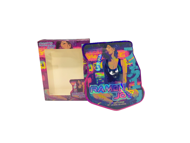 Shop 3.5g Shaped Pouches with Window Display - 25 Pack | Mylar Kings