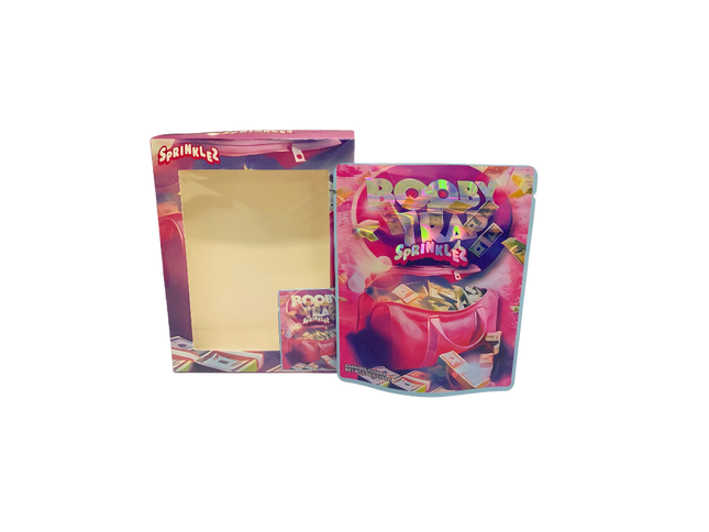 3.5g Shaped Pouches with Clear Window Boxes - 25 Pack | Mylar Kings