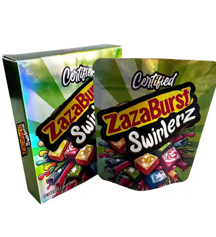 Mylar Bag ZazaBurst Swinlerz packaging on a white background