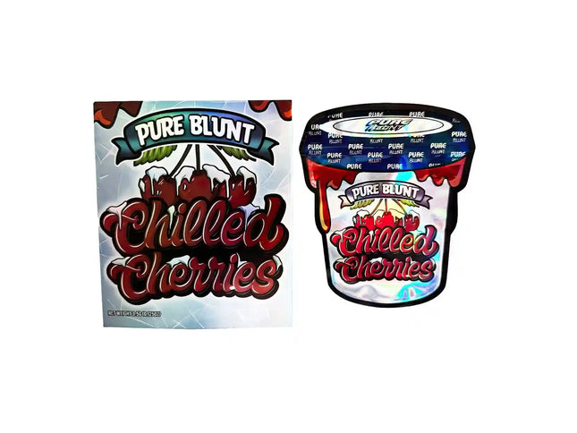 Mylar Bag Pure Blunt Chilled Cherries vape product packaging on a white background