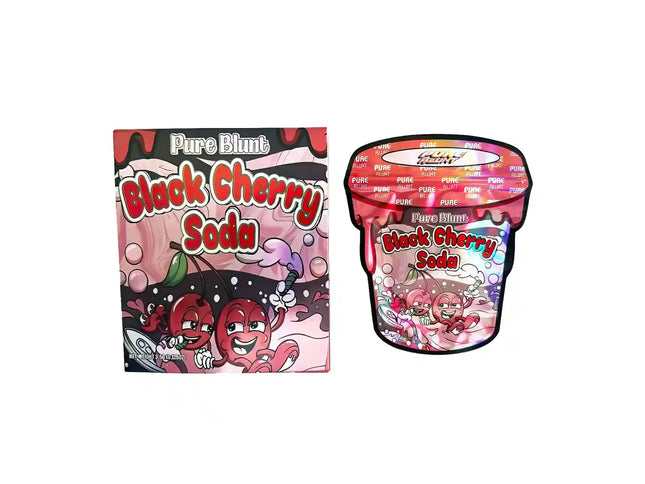 Mylar Bag Pure Blunt Black Cherry Soda packaging on a white background