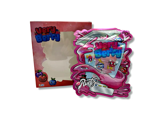 25 Pack 3.5g Mylar Bags with Window Boxes – Berry Graphic