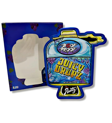 25 Pack 3.5g Mylar Bags with Window Boxes – Juicy Candy Graphic
