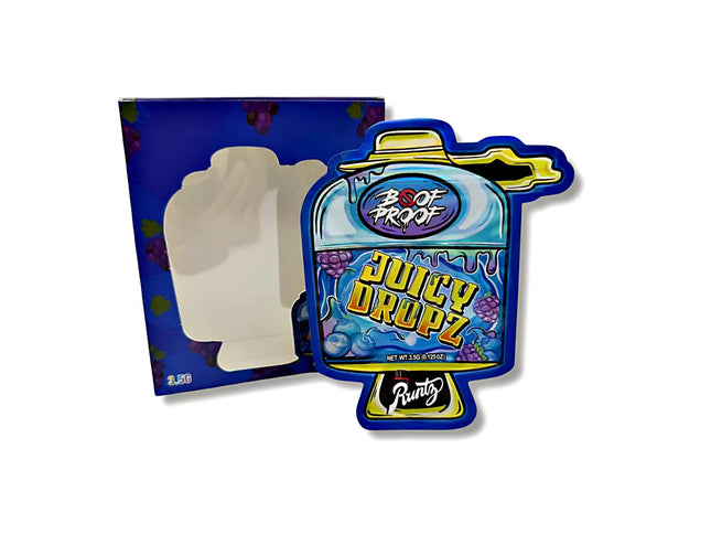 25 Pack 3.5g Mylar Bags with Window Boxes – Juicy Candy Graphic