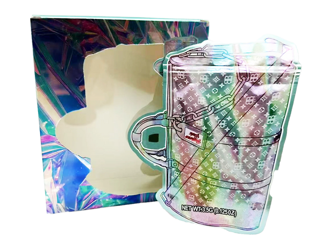25 Pack 3.5g Shaped Mylar Bags & Window Boxes – Luxury Bag Inspired
