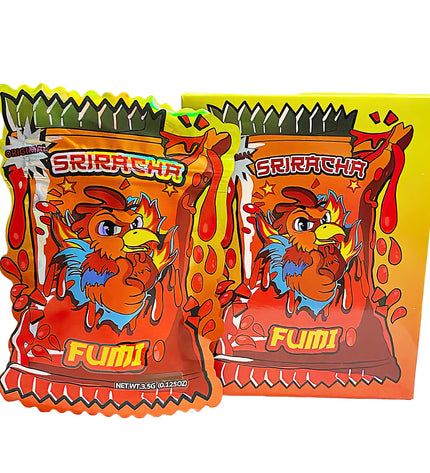 25 Pack 3.5g Shaped Mylar Bags & Boxes – Sriracha Fumi Design
