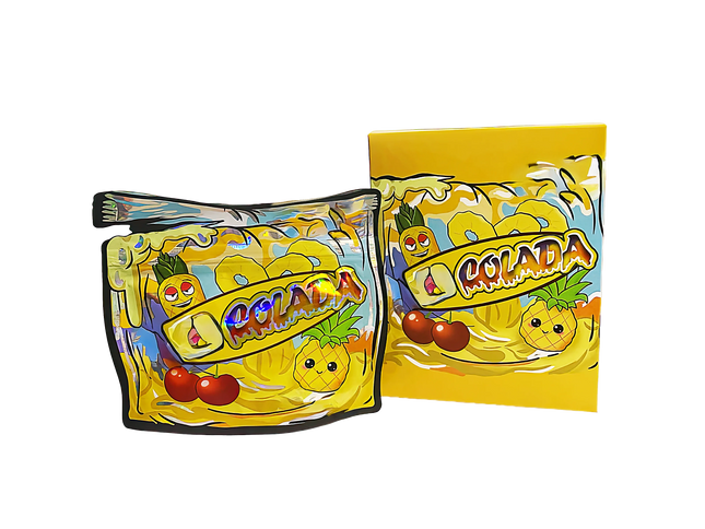 25 Pack 3.5g Shaped Mylar Bags & Boxes – Pina Colada Design