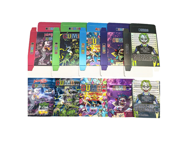 Mylar Kings 25-Pack 3.5g Shaped Mylar Bags & Boxes - Gumbo Styles 3