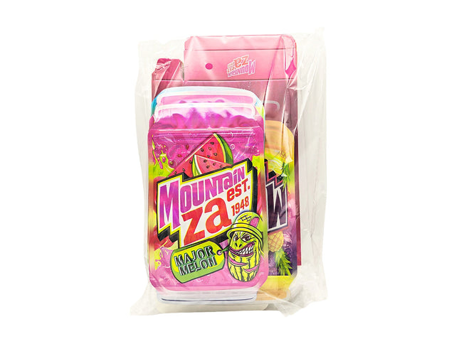 25-Pack 3.5g Shaped Mylar Bags & Boxes - Mountain Design Sodas | Mylar Kings Packaging