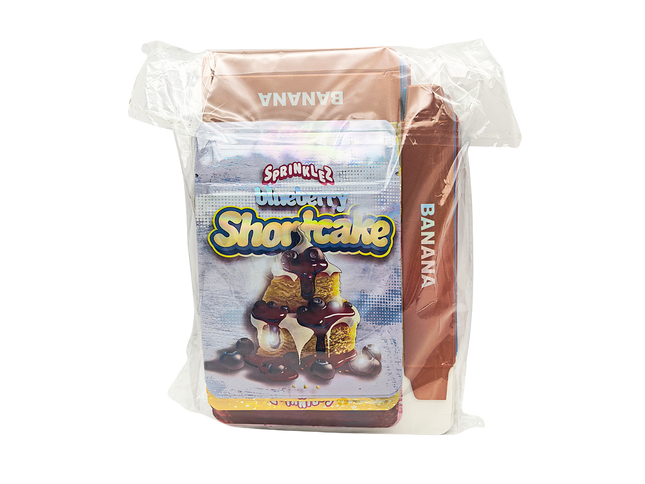 Mylar Kings 25-Pack 3.5g Shaped Mylar Bags & Boxes - Graphic Design Styles 1