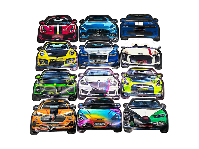 50 Count 3.5G Shaped Mylar Bags – Green Nissan Car Design