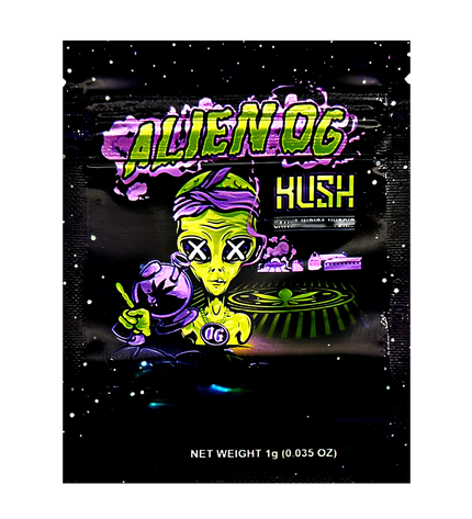 100 Pack 1g Mylar Bags – Alien Graphic