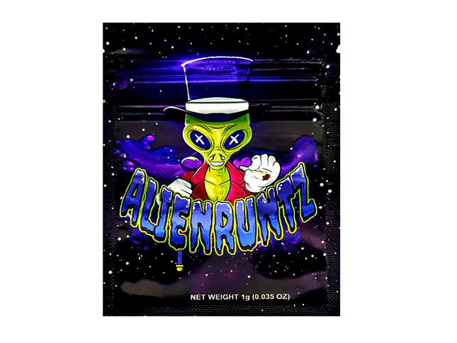 100 Pack 1g Mylar Bags – Alien Character Graphic