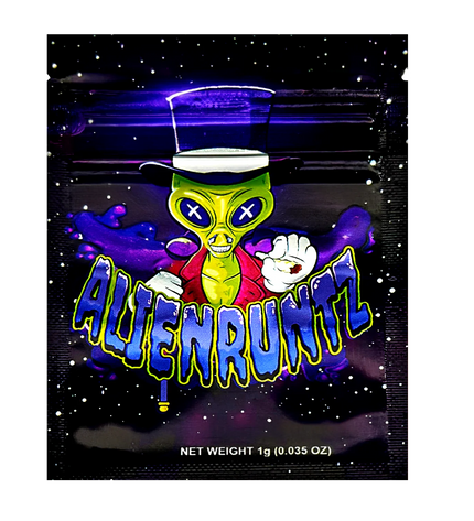 100 Pack 1g Mylar Bags – Alien Character Graphic