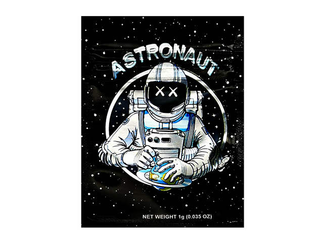100 Pack 1g Mylar Bags – Astronaut Graphic