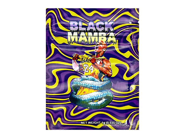 100 Pack 1g Mylar Bags – Black Graphic