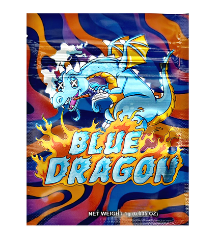 100 Pack 1g Mylar Bags – Blue Dragon Graphic