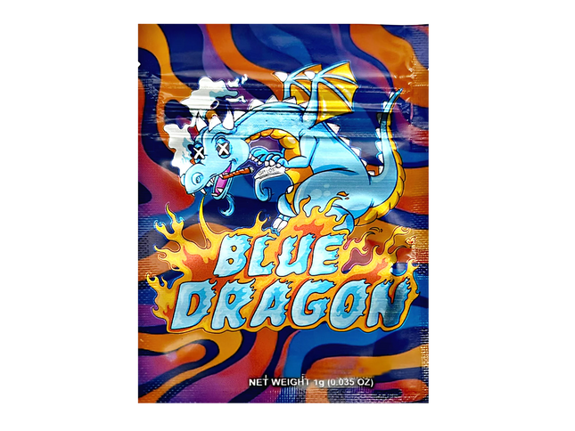 100 Pack 1g Mylar Bags – Blue Dragon Graphic