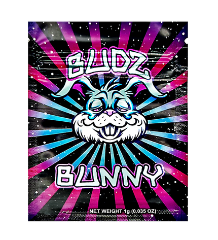 100 Pack 1g Mylar Bags – Bunny Graphic