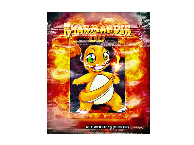 100 Pack 1g Mylar Bags – Orange Character Graphic