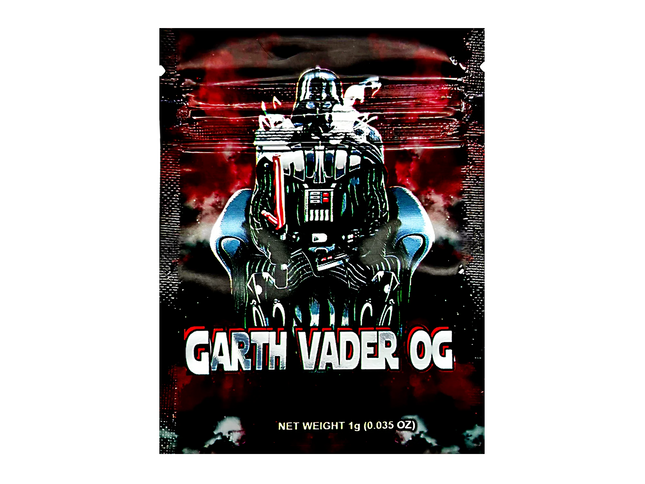 100 Pack 1g Mylar Bags – Dark Character Graphic
