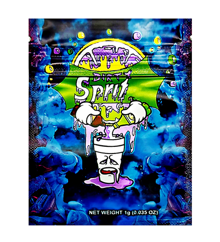 100 Pack 1g Mylar Bags – Purple Lemon Graphic
