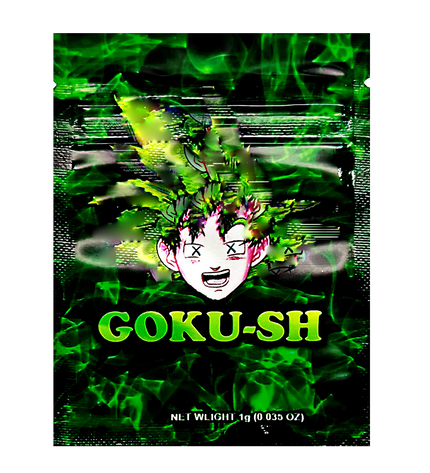 100 Pack 1g Mylar Bags – Green Anime Graphic