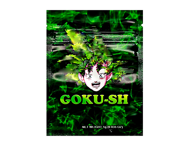 100 Pack 1g Mylar Bags – Green Anime Graphic