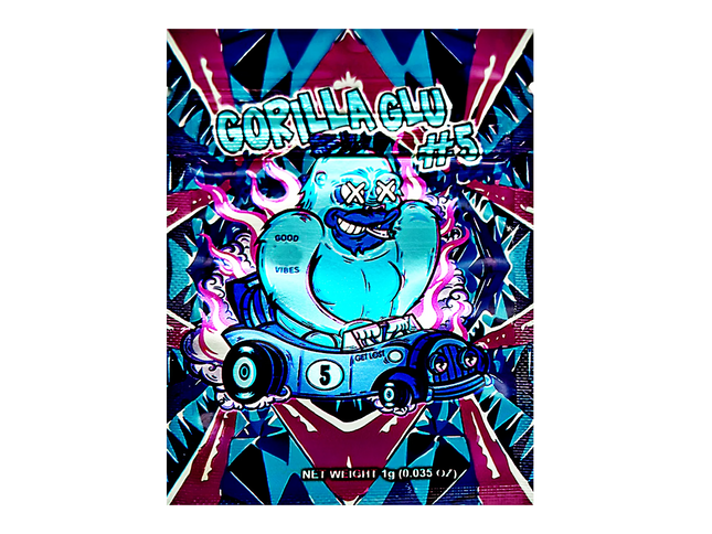 100 Pack 1g Mylar Bags – Gorilla Character Graphic