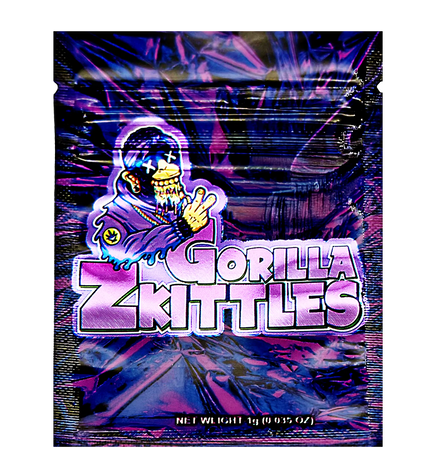 100 Pack 1g Mylar Bags – Gorilla Candy Graphic