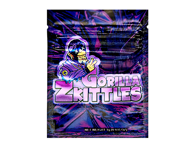 100 Pack 1g Mylar Bags – Gorilla Candy Graphic