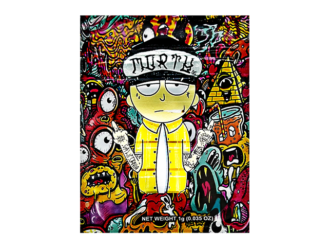 100 Pack 1g Mylar Bags – Cartoon Park Graphic