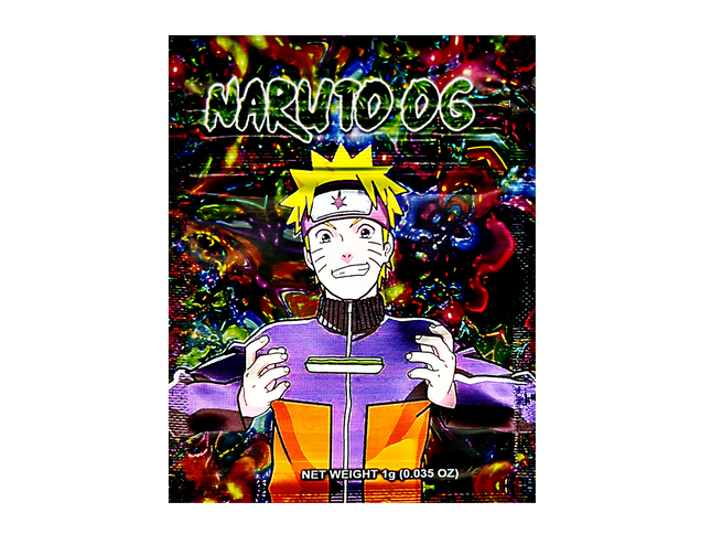 100 Pack 1g Mylar Bags – Stressed Anime Graphic